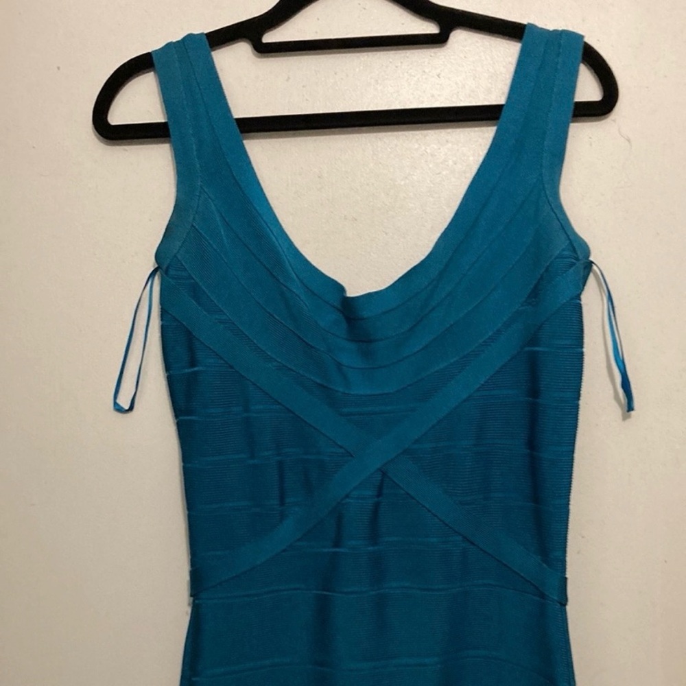 Herve Leger Teal Midi Dress - Picture 3 of 6
